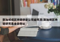 新加坡成区块链创业公司避风港[新加坡区块链研究基金会地址]