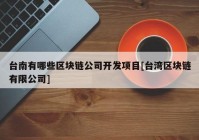 台南有哪些区块链公司开发项目[台湾区块链有限公司]